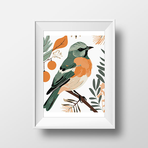 Native Birds Orange | Rimidesigns