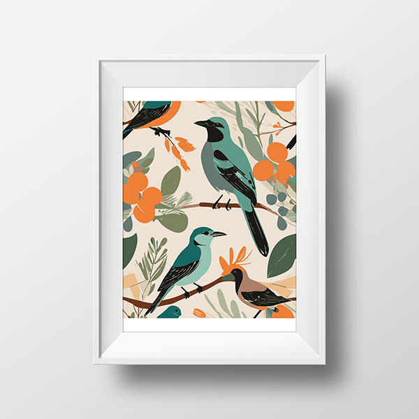 Native Birds Orange | Rimidesigns