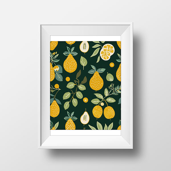 Native Fruit Green & Gold | Rimidesigns