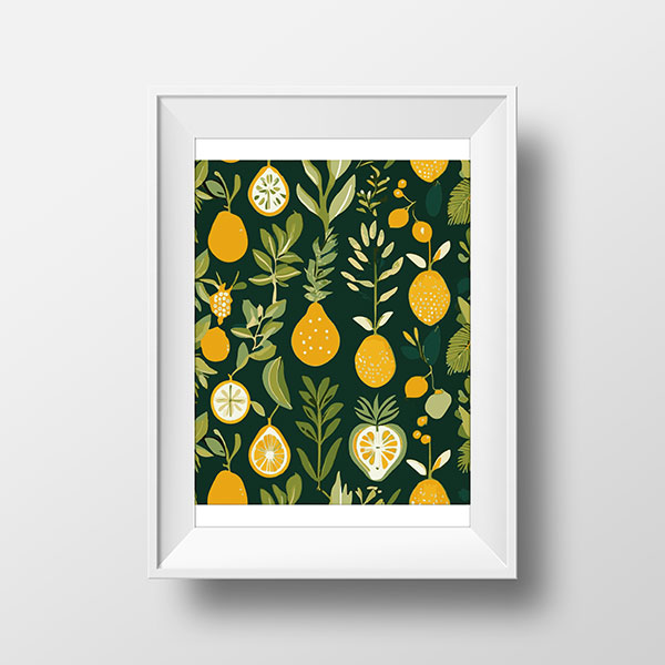 Native Fruit Green & Gold | Rimidesigns