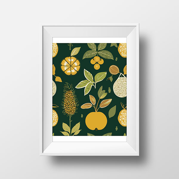 Native Fruit Green & Gold | Rimidesigns