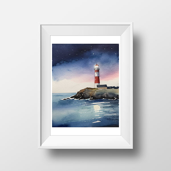 Lighthouse at night | Rimidesigns