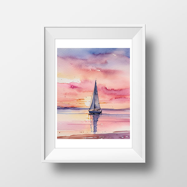 Pink sunset sailing | Rimidesigns